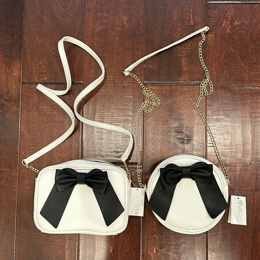 White Vegan Bow handbags